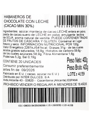 Inter Habanos Chocolate 20 uds