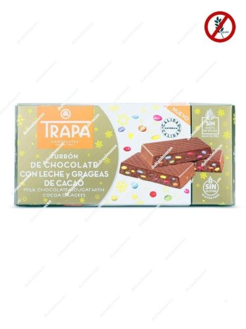 Trapa Turrón Chocolate con Leche y Grageas 175 gr
