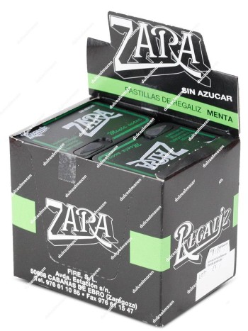 Zara Pastillas de Regaliz Sabor Menta Sin Azúcar 12 uds