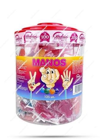 Cerdan piruleta manos 125 uds