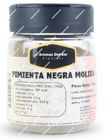 Aromas del Sur pimienta negra molida 100gr