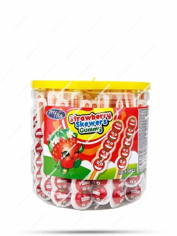 Strawberry mini skewers gummy 50 uds