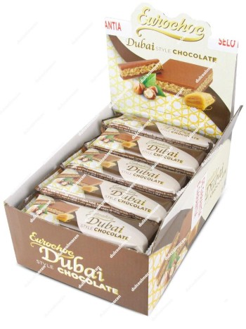 Eurochoc Chocolate con Avellanas Estilo Dubai 24 uds