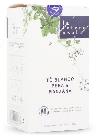 La Tetera Azul Té Blanco Pera Manzana 20 uds