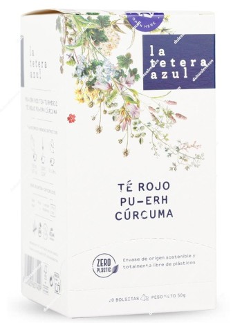 La Tetera Azul Té Rojo Pu-Erh Cúrcuma 20 uds