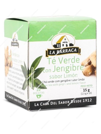 Barraca Infusiones Té Verde Con Jengibre y Limón 10 uds