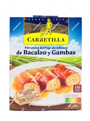 Carretilla Pimientos Del Piquillo Rellenos de Bacalao y Gambas 280 gr