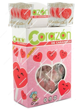Cerdan Piruleta Gold Corazón Cereza 110 uds