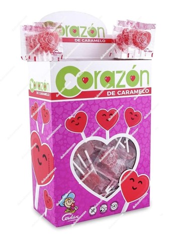 Cerdán Piruleta Corazón Cereza 200 uds